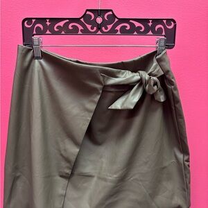 Olivaceous Asymmetrical Olive Skirt